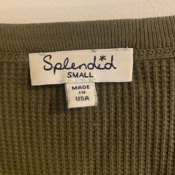Splendid Anthropologie brand small camo waffle fitted shirt - Picture 4 of 4